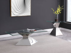 Tampa Furniture Outlet - Coaster - Jenny 2-piece Rectangular Coffee and End Table Set Chrome - 710208-S2
