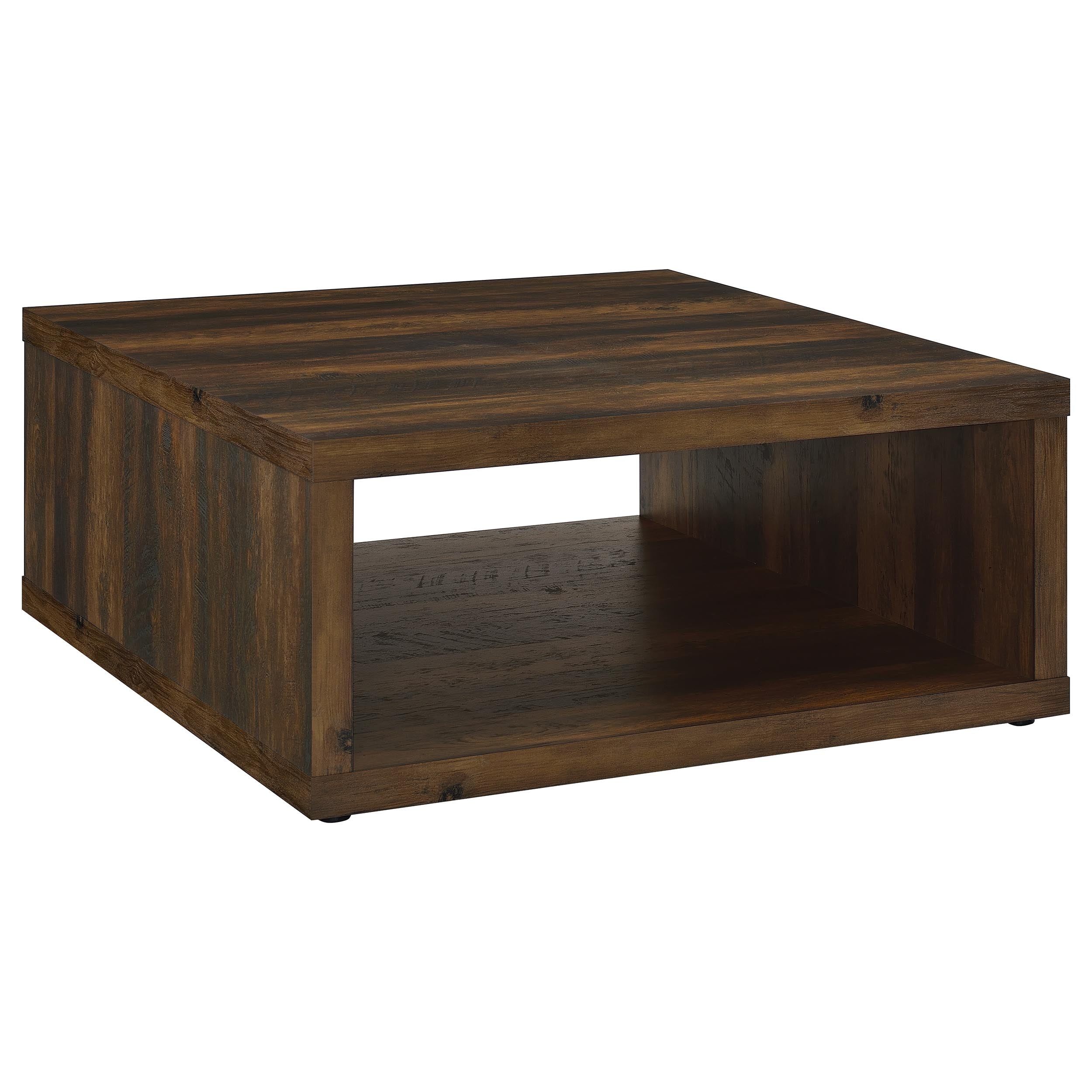 Tampa Furniture Outlet - Coaster - Frisco Square Engineered Wood Coffee Table Dark Pine - 710508