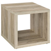 Tampa Furniture Outlet - Coaster - Frisco Square Engineered Wood Side End Table Distressed Pine - 710517