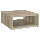 Tampa Furniture Outlet - Coaster - Frisco Square Engineered Wood Coffee Table Distressed Pine - 710518