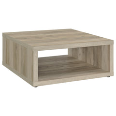 Tampa Furniture Outlet - Coaster - Frisco Square Engineered Wood Coffee Table Distressed Pine - 710518