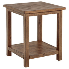 Tampa Furniture Outlet - Coaster - Payne Wood End Table with Shelf Distressed Brown - 710546
