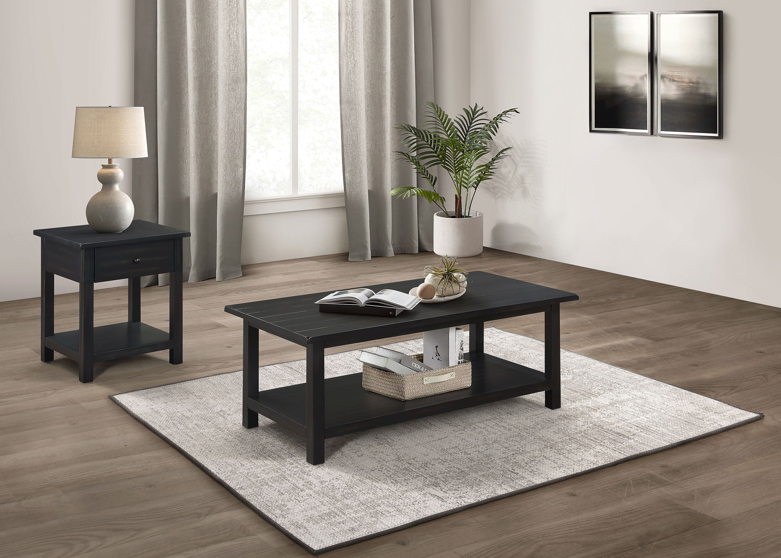 Tampa Furniture Outlet - Coaster - Payne 2-piece Coffee and 1-drawer End Table Set Java - 710568-S2