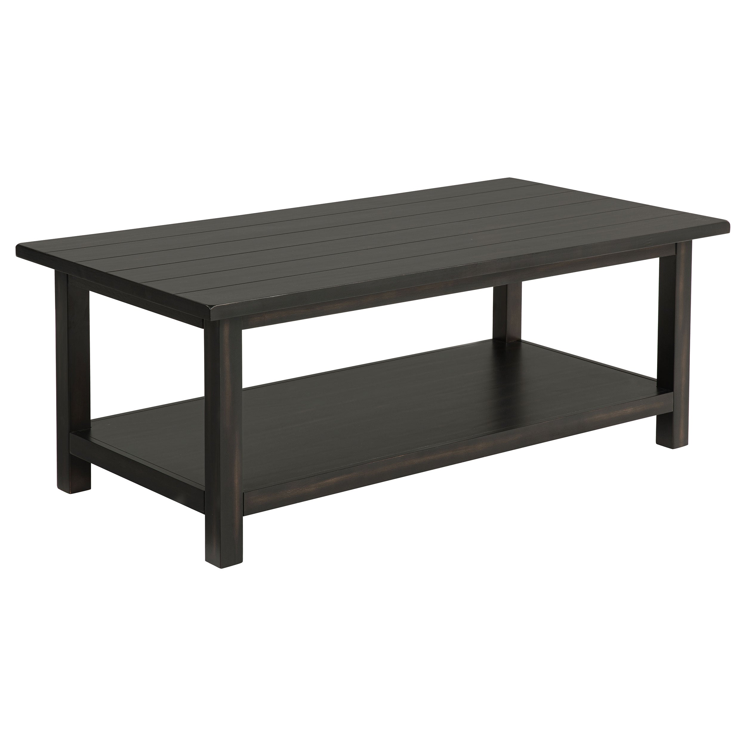 Tampa Furniture Outlet - Coaster - Payne Wood Coffee Table with Shelf Distressed Java - 710568