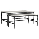 Tampa Furniture Outlet - Coaster - Ebby 2-piece Genuine Marble Top Nesting Coffee Tables White - 710740