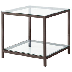 Trini 2-piece Coffee and End Table Set Black Nickel