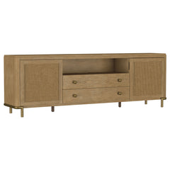 Tampa Furniture Outlet - Coaster - Arini Rattan Cane 2-door TV Stand Media Console Sand Wash - 720253