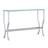 Tampa Furniture Outlet - Coaster - Saide Rectangular Glass Top Entryway Console Table Chrome - 720339