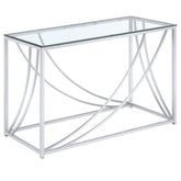 Tampa Furniture Outlet - Coaster - Lille Glass Top Entryway Console Table Accents Chrome - 720499
