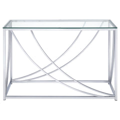 Lille Glass Top Entryway Console Table Accents Chrome