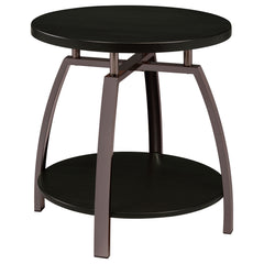 Tampa Furniture Outlet - Coaster - Dacre Round Engineered Wood Top Side End Table Dark Charcoal - 722207