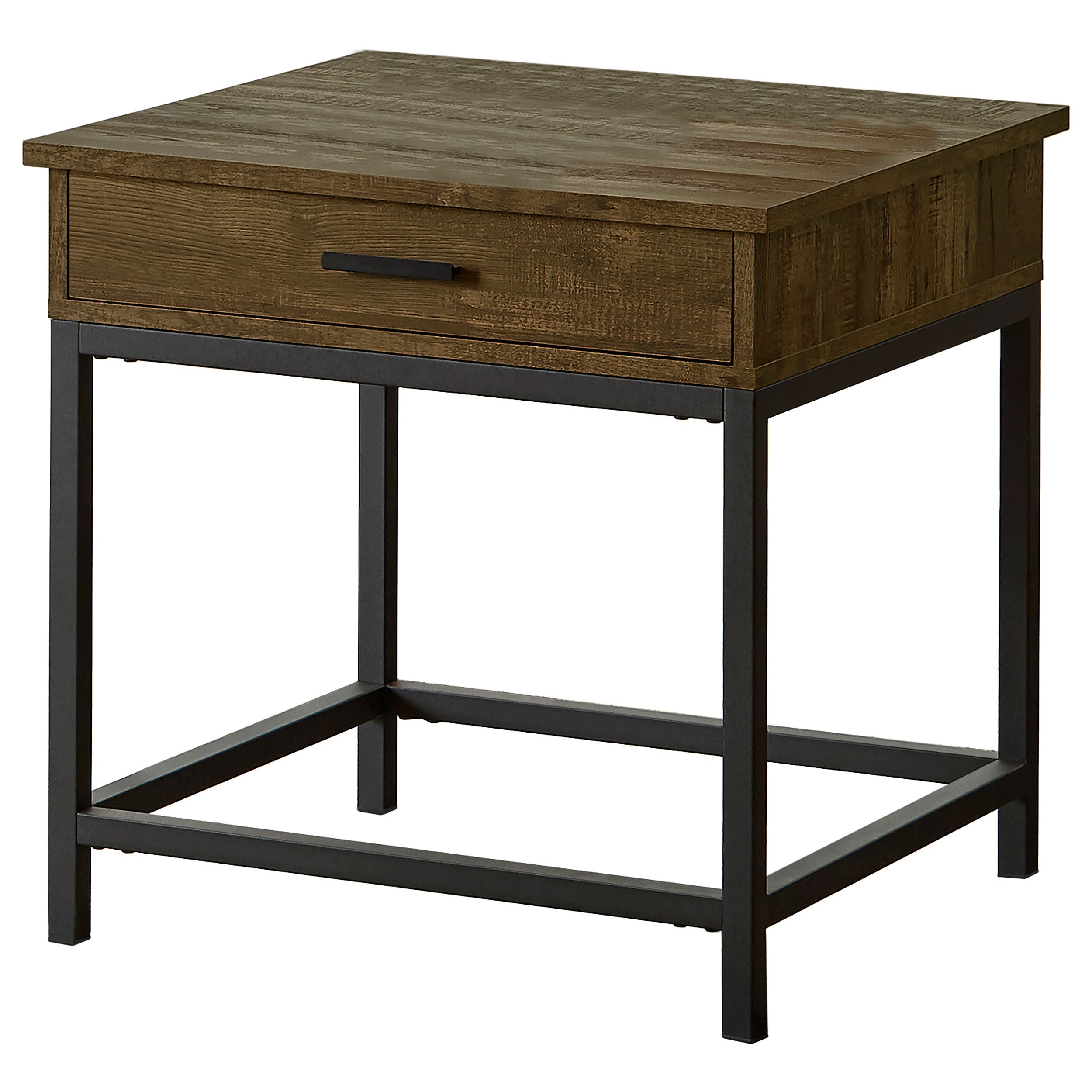 Tampa Furniture Outlet - Coaster - Byers 1-drawer Square Engineered Wood End Table Brown Oak - 723777