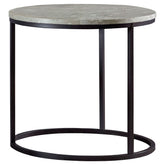 Tampa Furniture Outlet - Coaster - Lainey Round Faux Marble Side End Table Grey - 736027