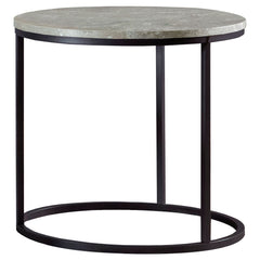 Tampa Furniture Outlet - Coaster - Lainey Round Faux Marble Side End Table Grey - 736027