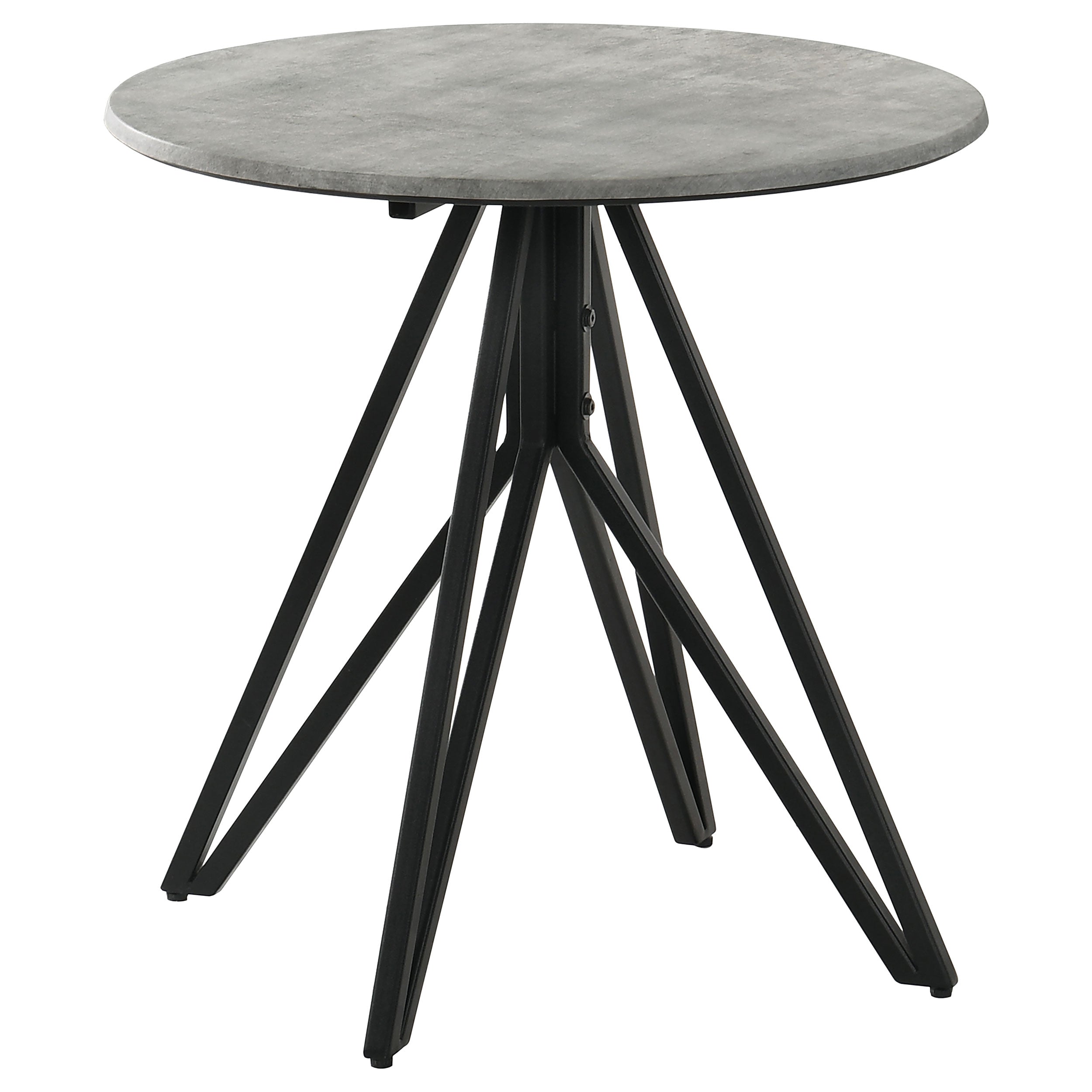 Tampa Furniture Outlet - Coaster - Hadi Round SmartTop Side End Table Cement and Gunmetal - 736177