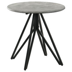 Tampa Furniture Outlet - Coaster - Hadi Round SmartTop Side End Table Cement and Gunmetal - 736177
