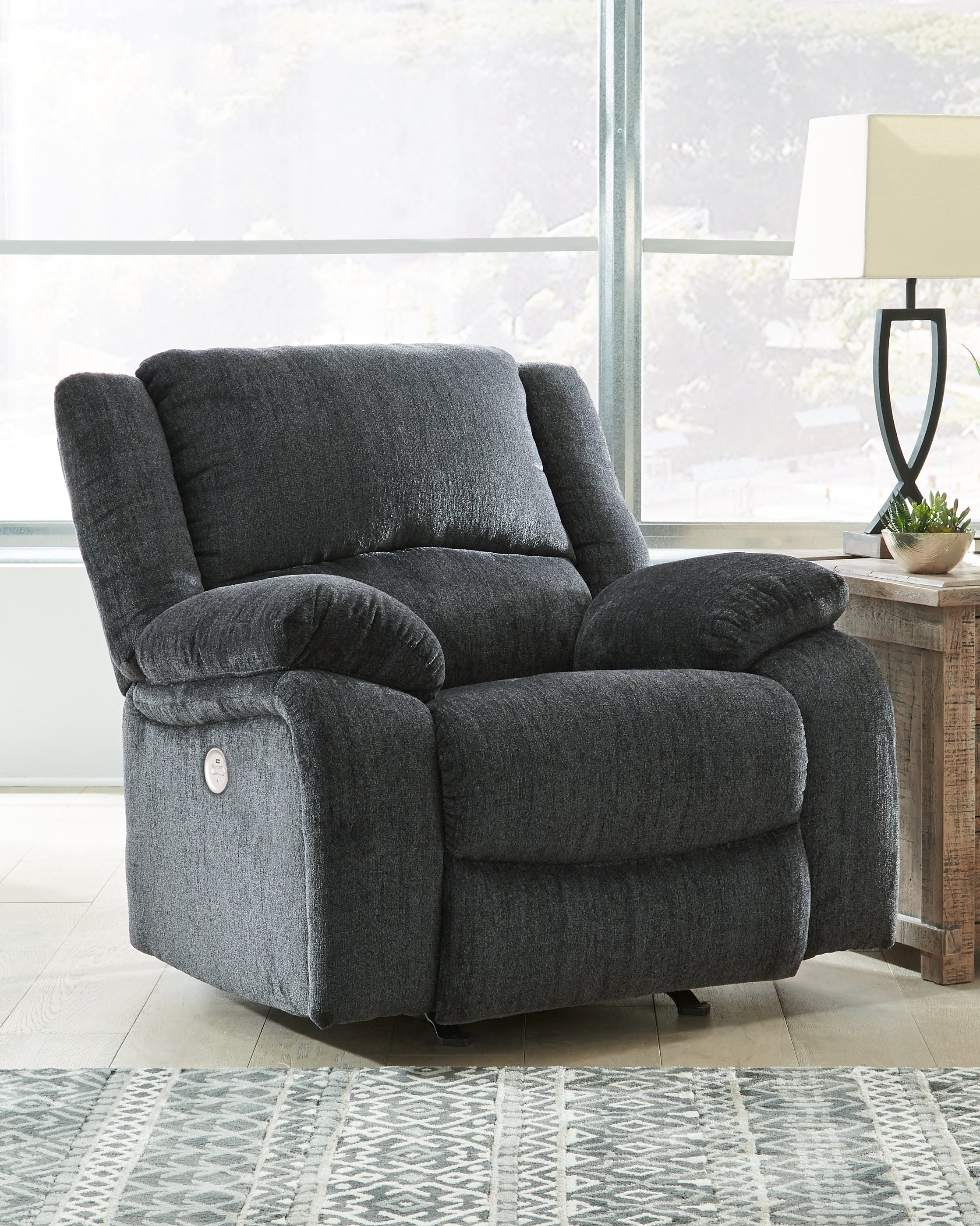 Tampa Furniture Outlet Lutz - Ashley Furniture - Draycoll Living Room - Power Rocker Recliner / Slate - 7650498