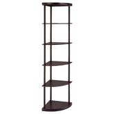 Tampa Furniture Outlet - Coaster - Bonwick 72-inch 5-shelf Corner Bookshelf Cappuccino - 800279