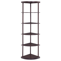 Bonwick 72-inch 5-shelf Corner Bookshelf Cappuccino