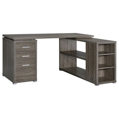 Tampa Furniture Outlet - Coaster - Yvette 60-inch 3-drawer L-Shape Computer Desk Weathered Grey - 800518
