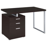 Tampa Furniture Outlet - Coaster - Brennan 47-inch 3-drawer Office Computer Desk Cappuccino - 800519