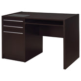 Tampa Furniture Outlet - Coaster - Halston 47-inch 2-drawer Office Desk with Cabinet Cappuccino - 800702