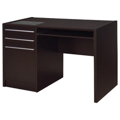 Tampa Furniture Outlet - Coaster - Halston 47-inch 2-drawer Office Desk with Cabinet Cappuccino - 800702