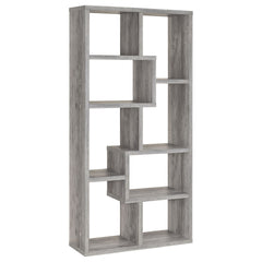 Tampa Furniture Outlet - Coaster - Theo 71-inch 6-shelf Bookshelf Grey Driftwood - 801137