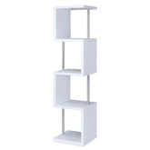 Tampa Furniture Outlet - Coaster - Baxter 67-inch 4-shelf Bookshelf White and Chrome - 801418