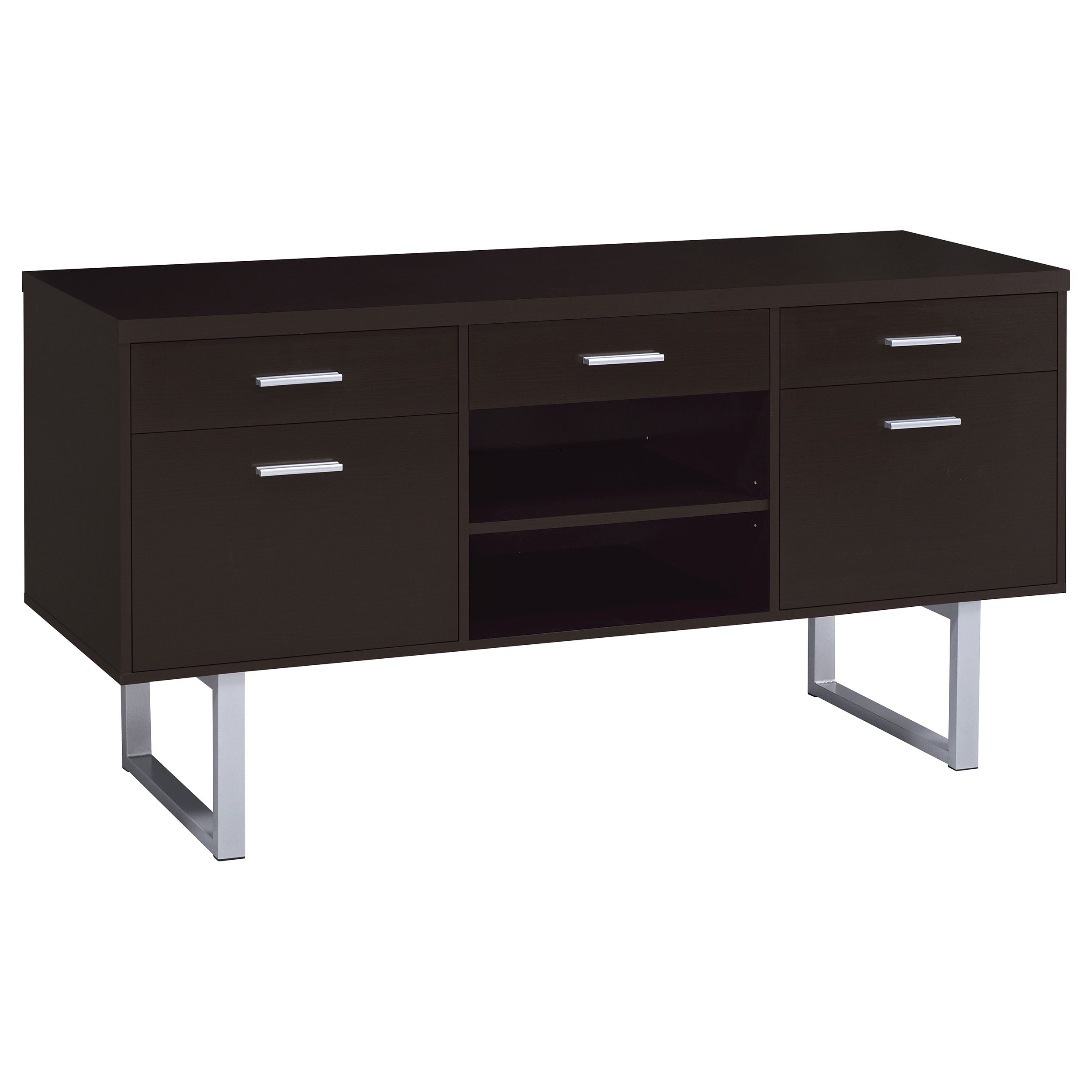 Tampa Furniture Outlet - Coaster - Lawtey 5-drawer Home Office Storage Credenza Cappuccino - 801522