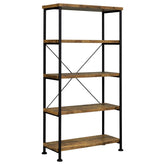 Tampa Furniture Outlet - Coaster - Analiese 63-inch 4-shelf Bookshelf Rustic Nutmeg - 801542