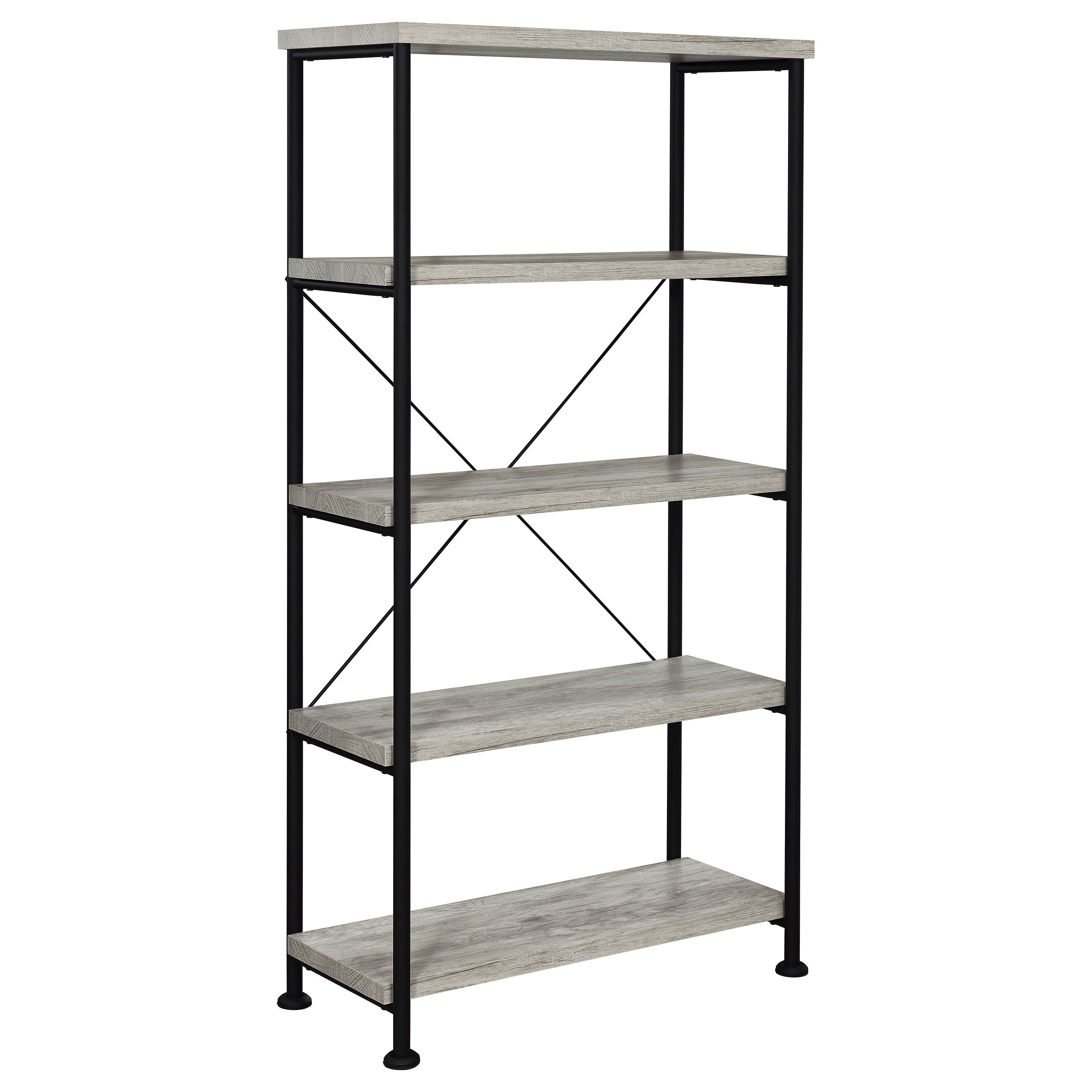 Tampa Furniture Outlet - Coaster - Analiese 63-inch 4-shelf Bookshelf Grey Driftwood - 801546