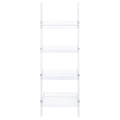 Amaturo 72-inch 4-shelf Acrylic Ladder Bookshelf Clear
