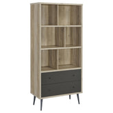 Tampa Furniture Outlet - Coaster - Maeve 70-inch 3-shelf Bookcase with Drawers Distressed Pine - 801923