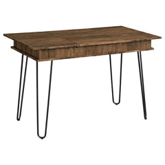 Tampa Furniture Outlet - Coaster - Sheeran 47-inch Writing Desk with Storage Rustic Amber - 802011