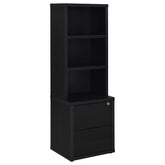 Tampa Furniture Outlet - Coaster - Westpark 3-shelf Bookcase USB and Lockable Drawer Black - 802703