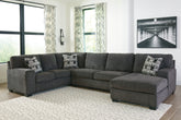 Tampa Furniture Outlet Lutz - Ashley Furniture - Ballinasloe Sectional - LAF 3-Piece Sectional with Chaise / Smoke - 80703S2