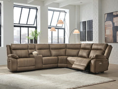 Tampa Furniture Outlet Lutz - Ashley Furniture - Max-Momentum Sectional - 6-Piece Power Reclining Sectional with Audio Console - PC82305S9