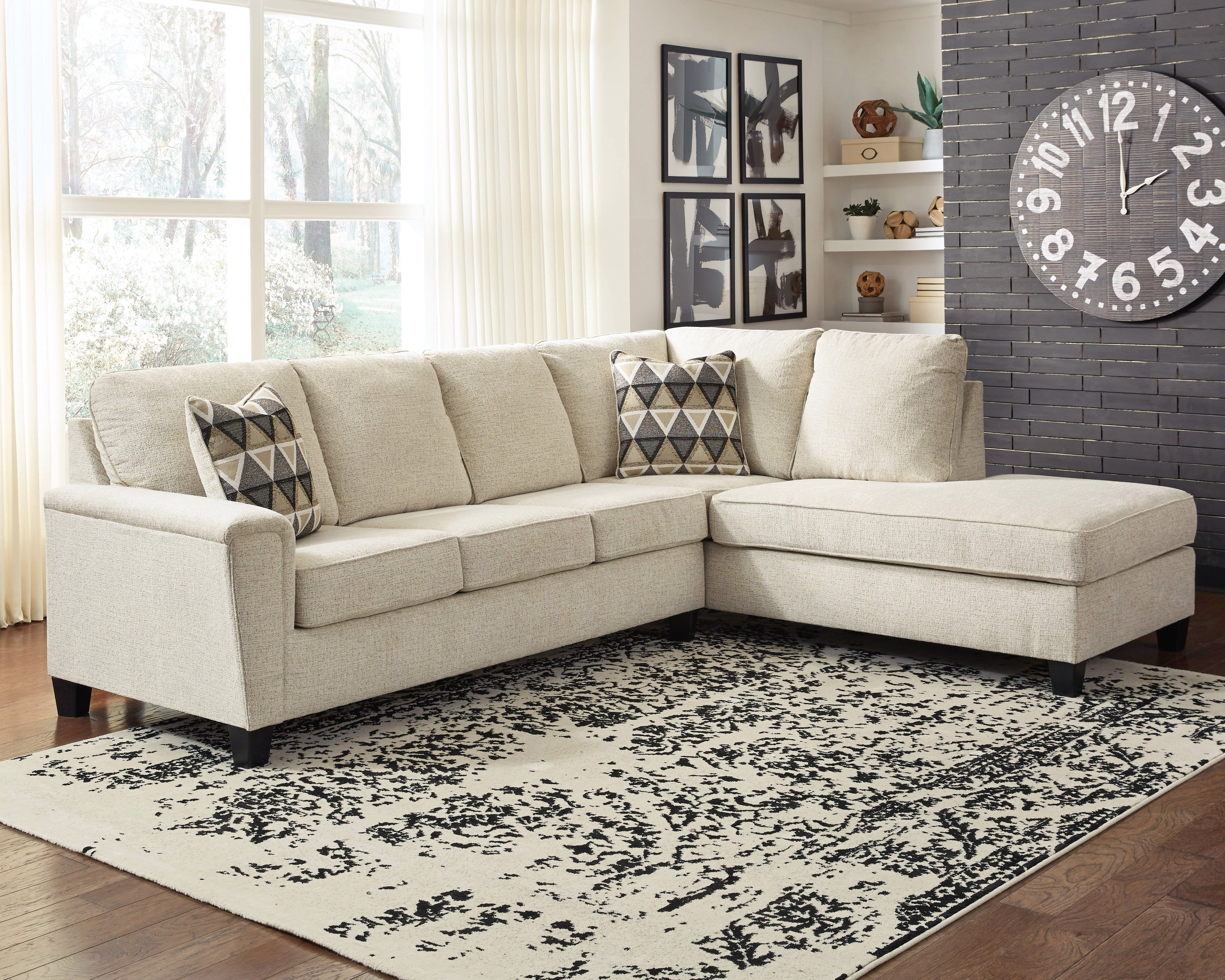 Tampa Furniture Outlet Lutz - Ashley Furniture - Abinger Sectional - LAF 2-Piece Sectional with Chaise / Natural - 83904S2