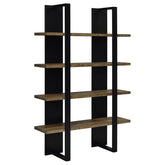 Tampa Furniture Outlet - Coaster - Danbrook 71-inch 4-shelf Bookshelf Black and Aged Walnut - 882036