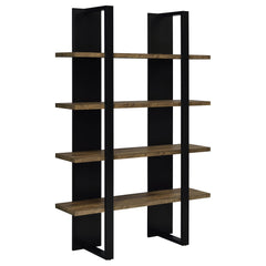 Tampa Furniture Outlet - Coaster - Danbrook 71-inch 4-shelf Bookshelf Black and Aged Walnut - 882036