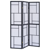 Tampa Furniture Outlet - Coaster - Damis 3-Panel Room Divider Folding Shoji Screen Black - 900102