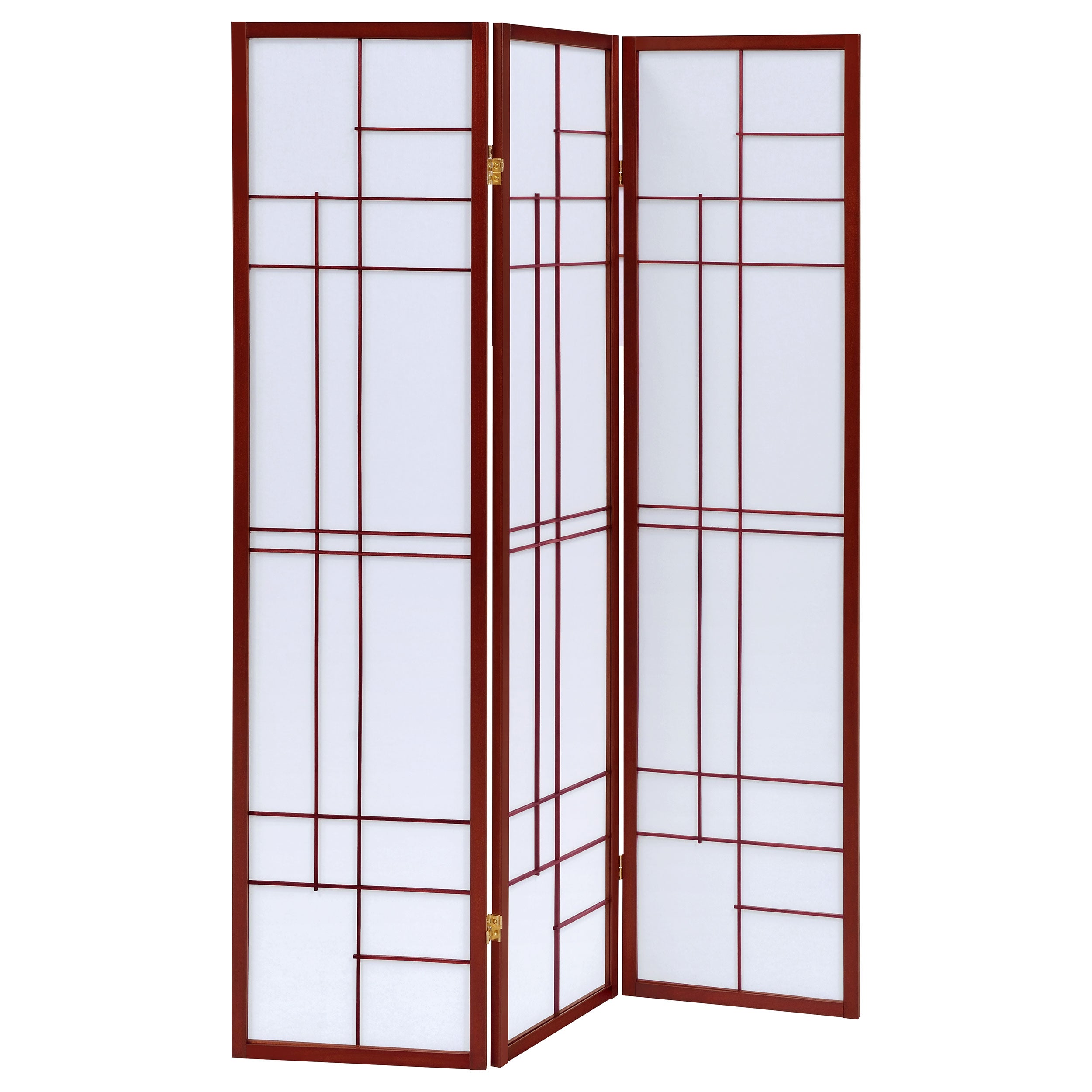 Tampa Furniture Outlet - Coaster - Katerina 3-Panel Room Divider Folding Shoji Screen Cherry - 900110