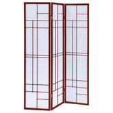Tampa Furniture Outlet - Coaster - Katerina 3-Panel Room Divider Folding Shoji Screen Cherry - 900110