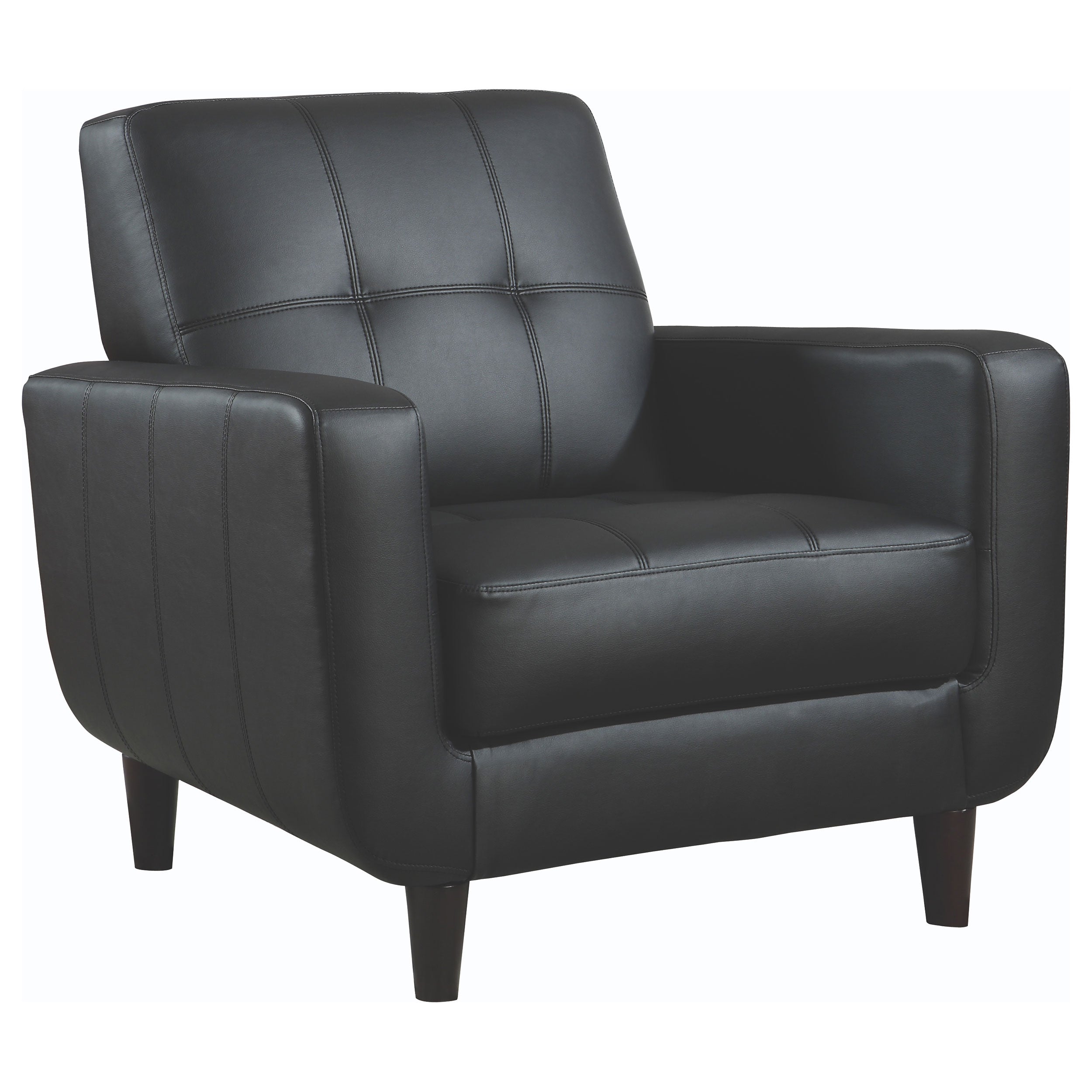 Tampa Furniture Outlet - Coaster - Aaron Upholstered Track Arm Tufted Accent Chair Black - 900204