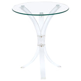 Tampa Furniture Outlet - Coaster - Laning Round Glass Top Acrylic Side Table Clear - 900490