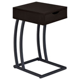 Tampa Furniture Outlet - Coaster - Troy 1-drawer C-Shaped Side Table Power Outlet Cappuccino - 900578