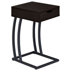 Tampa Furniture Outlet - Coaster - Troy 1-drawer C-Shaped Side Table Power Outlet Cappuccino - 900578