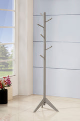 Devlin 6 Hook Freestanding Wood Coat Rack Hat Hanger Grey