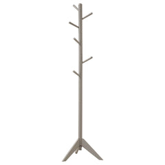 Tampa Furniture Outlet - Coaster - Devlin 6 Hook Freestanding Wood Coat Rack Hat Hanger Grey - 900632